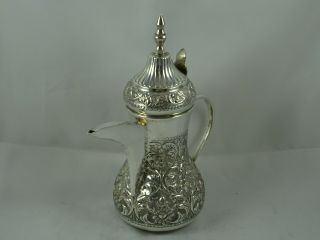 PERSIAN style solid silver COFFEE POT,  c1950,  488gm 2