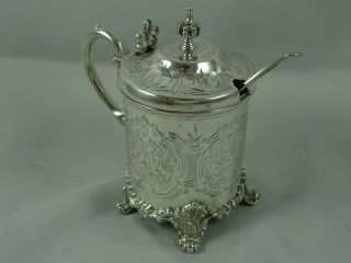 Stunning Victorian Silver Mustard Pot,  1878