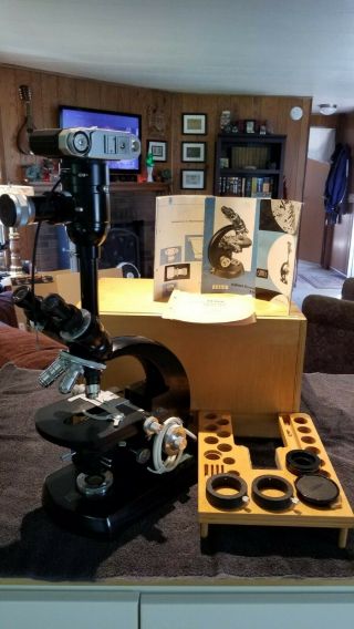 Vintage Zeiss Travelling Microscope With Accessories