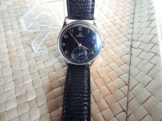 Vintage Men ' s Omega Military Black Dial Watch - 1935 6