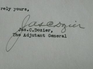 1942 Letter & Env - Signed by James C Dozier Medal of Honor Winner - SC Adj General 3