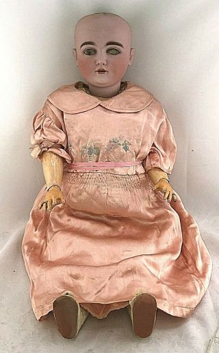 Antique 27 " Kestner 164 Germany Bisque Head Spring Jointed Compo Wood Doll