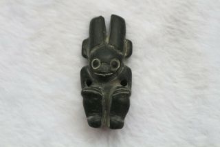 Chinese Hongshan Culture Magnet Jade Stone Carved Sun God Amulet Pendant M010