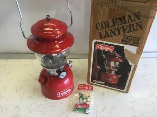 Vintage Coleman 200a Red Single Mantle Lantern Dated June 1980