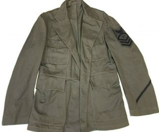 Vintage Wwii Us Navy Gray Jacket Size 40 With Patches