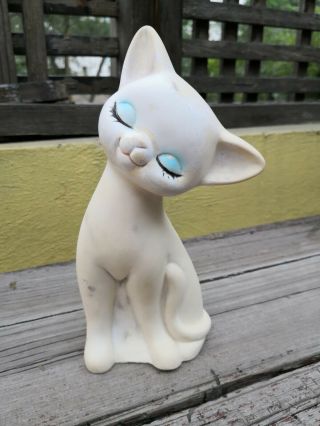 Vtg Rare Mexican Rubber Squeaky White Cat Toy Vinilos Romay Squeak Toy Mexico