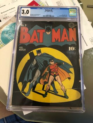 Batman 9 Cgc 3.  0 Vintage Dc Comic Detective Key Joker 1st Bat Christmas Story