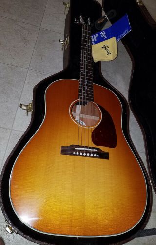 2018 Gibson J - 45 Standard Acoustic Guitar Vintage Sunburst w/Case & Tags 5