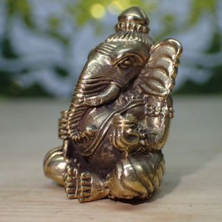 Ganesh Lord Hindu Blessed God Ganesha Holy Elephant Blessing Thai Amulet Brass