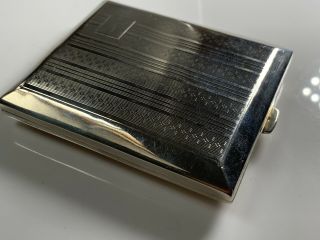 Heavy Art Deco Solid Silver Cigarette Case With Divider Birmingham 1929 96.  8g