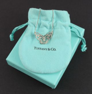 Authentic Tiffany & Co 925 Sterling Silver Enchant Butterfly Necklace,  Nr