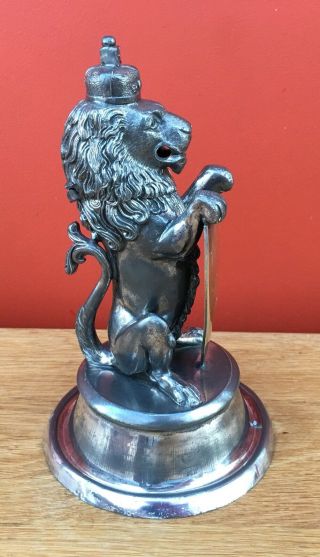 Unusual Victorian Silver Plated Novelty Inkwell In The Form Of A Lion 3