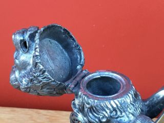 Unusual Victorian Silver Plated Novelty Inkwell In The Form Of A Lion 5