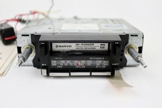 NOS Vintage Sanyo InDash High Power Mini Size AM/FM Cassette Car Stereo FT C38 2