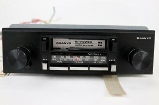 NOS Vintage Sanyo InDash High Power Mini Size AM/FM Cassette Car Stereo FT C38 3