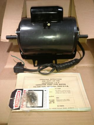 Vtg Sears Craftsman 1 Hp 8 Or 10 Inch Table Saw Motor 113.  12200