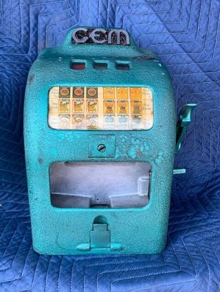 Antique 1930s Gem Tabletop Trade Simulator Cigarette Gumball Slot Machine