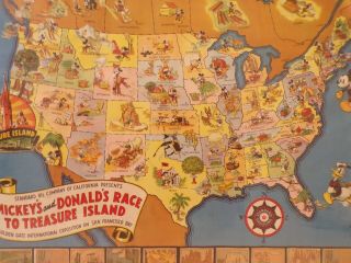 Vintage 1939 Mickey Mouse Donald Race Treasure Island San Francisco w stamps 336 2
