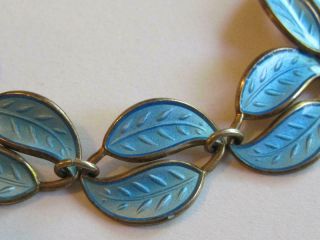 Modernist David Andersen Blue Enamel Sterling Necklace Bracelet Winnaess Norway 3