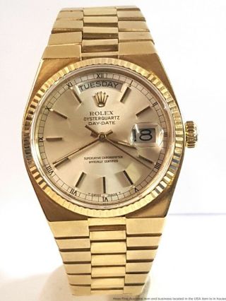 18k Gold Vintage Rolex President 19018 Mens Day Date Quickset Watch