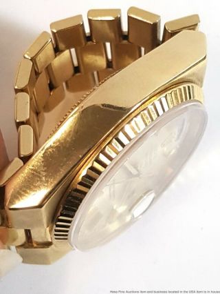 18k Gold Vintage Rolex President 19018 Mens Day Date Quickset Watch 8
