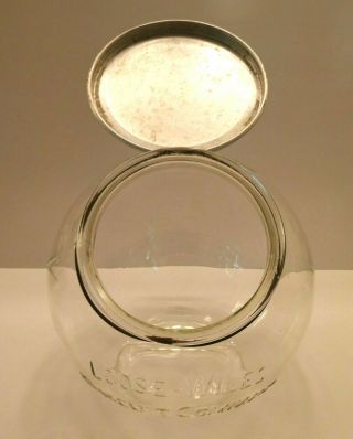 Antique SUNSHINE BISCUIT Glass Round Counter Display Jar Loose - Wiles Lid Vintage 6