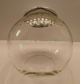 Antique SUNSHINE BISCUIT Glass Round Counter Display Jar Loose - Wiles Lid Vintage 9