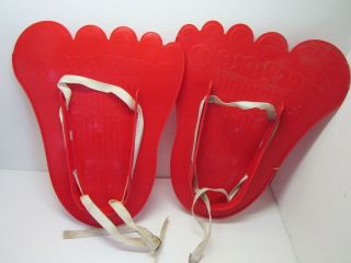 Vintage 1977 Big Foot Monster Snow Shoes Strap On Play Feet K - Tel 1970 