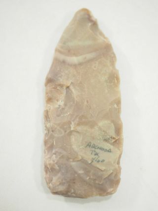 Large Archaic - Paleo Flint Hand Scraper Knife Artifact Arenosa Texas Naa - 328