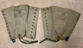 Heavy Canvas Spats Vintage Usa Wwii Leggings Od Green Size 2 Various Brands