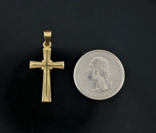 Vintage Estate Antique Italy 18K Solid Yellow Gold 3D Cross Pendant Charm 2