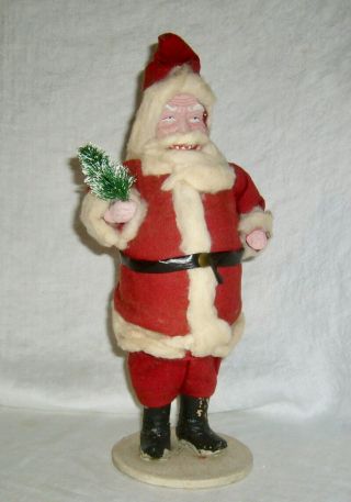 Antique Japan Composition Clay Santa Figure Candy Container Christmas Decoration