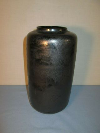 Natzler Pottery Rare Metallic Black Crystalline Glaze 9 ",  Vase