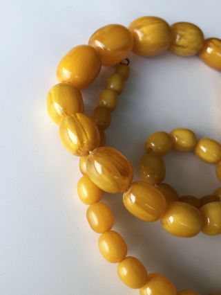 Vintage Baltic Amber Butterscotch Egg Yolk Beads Necklace 26” 100 Grms 6