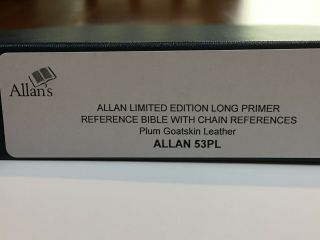1 Of 25 R.  L Allan Longprimer Limited Edition Ultra Rare Plum Bible Tweed Pouch