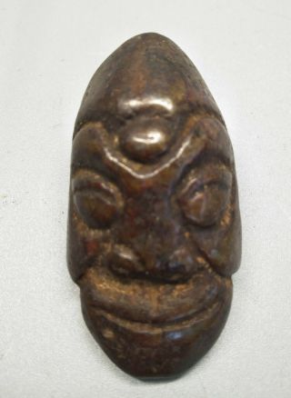 Hongshan Culture Magnetic Jade Stone Carved Face&head Jade Pendant K315