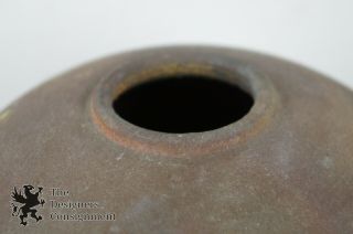 Raku Fired Signed Ceramic Vase Studio Art Pottery Bulbous Vintage 12 