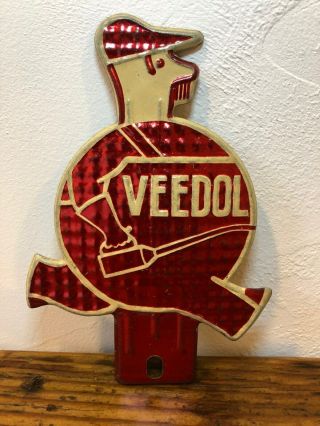 Veedol License Plate Topper - Tydol Vintage Gas Oil Sign