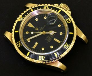 Rolex Submariner 1680 18k Yg Rare Gilt Nipple Dial 5.  27mil Serial Watch Head