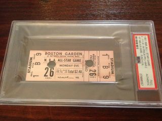 1951 Nba Basketball 1st Ever All Star Game Full Ticket Psa 1/1 Cousy/mikan Rare