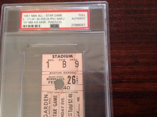 1951 NBA Basketball 1st EVER All Star Game FULL Ticket PSA 1/1 Cousy/Mikan RARE 2