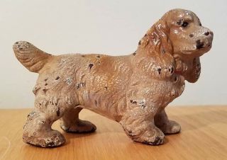 Vintage Cast Iron Solid Cocker Spaniel 2 1/2 Tall