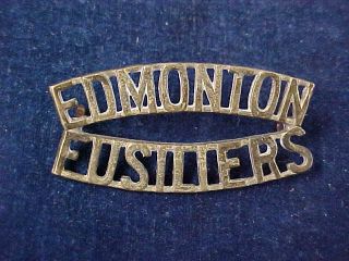 Orig Ww2 Metal Shoulder Title Edmonton Fusiliers