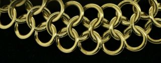 Vintage heavy 18K gold elegant high fashion triple ring link chain necklace 2