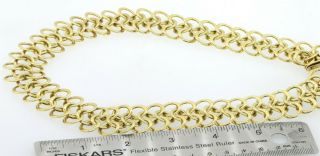 Vintage heavy 18K gold elegant high fashion triple ring link chain necklace 4