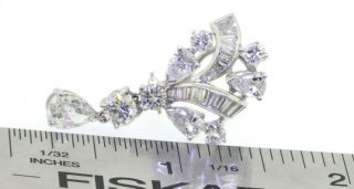 Vintage 1950s Platinum elegant 9.  0CT VS diamond cluster dangle earrings 5