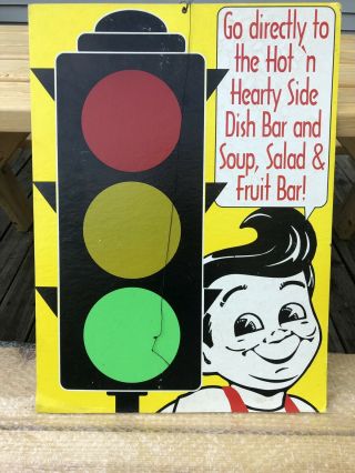 Vintage Rare Bobs Big Boy Buffet Line Cardboard Sign Scarce