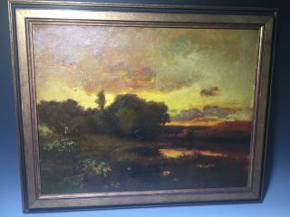 Antique Oil Painting Listed American Artist Franklin Dehaven (1856 - 1934).