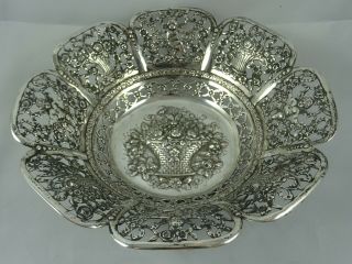 Stunning Solid Silver Fruit Bowl,  C1890,  367gm