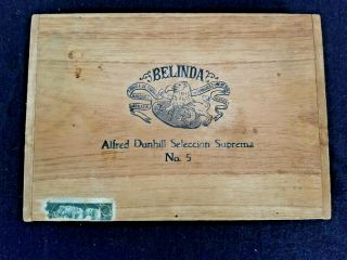 Vintage Belinda Alfred Dunhill Seleccion Suprema No.  5 Empty Wooden Cigar Box